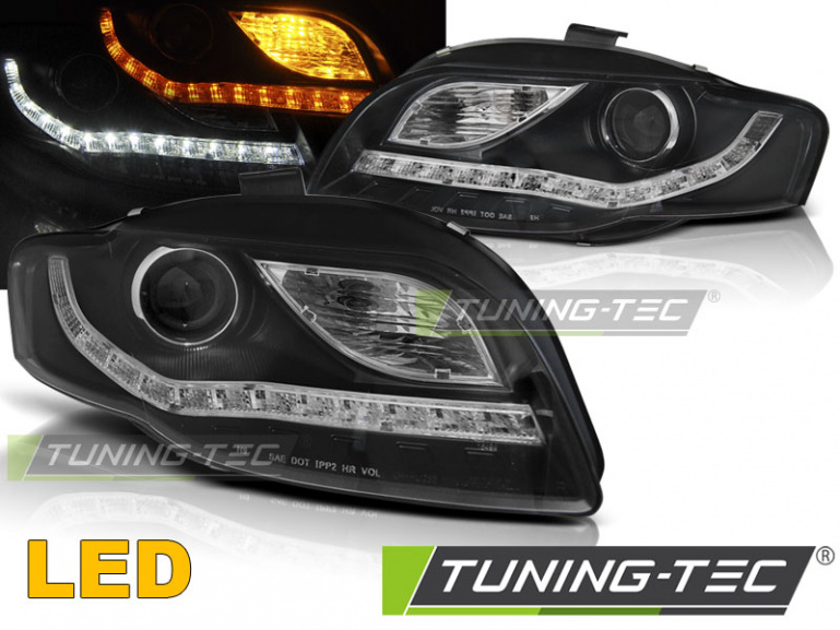 LED Tagfahrlicht Design Scheinwerfer für Audi A4 B7 05-08 schwarz